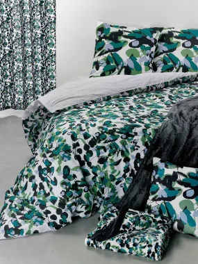 Housse de couette 240x220 Sanae + 2 taies 100% coton - Bleu