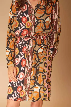 Robe chemise à imprimé patch vintage - L/40