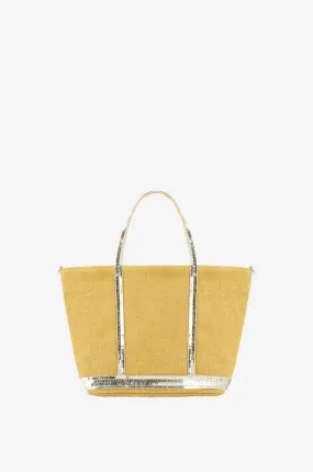 Sac cabas en toile de lin à sequins Petit